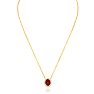 2.90 Carat Fine Quality Ruby And Diamond Necklace In 14K Yellow Gold Image-3