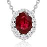 2.90 Carat Fine Quality Ruby And Diamond Necklace In 14K White Gold Image-1