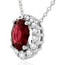 2.90 Carat Fine Quality Ruby And Diamond Necklace In 14K White Gold Image-2