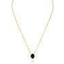 2.90 Carat Fine Quality Sapphire And Diamond Necklace In 14K Yellow Gold Image-3