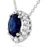 2.90 Carat Fine Quality Sapphire And Diamond Necklace In 14K White Gold Image-2