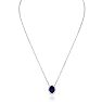 2.90 Carat Fine Quality Sapphire And Diamond Necklace In 14K White Gold Image-3