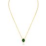 2-9/10 Carat Oval Shape Emerald Necklaces With Diamond Halo In 14 Karat Yellow Gold, 18 Inch Chain Image-3