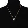 2-9/10 Carat Oval Shape Emerald Necklaces With Diamond Halo In 14 Karat Yellow Gold, 18 Inch Chain Image-4