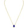 2.90 Carat Fine Quality Tanzanite And Diamond Necklace In 14K Yellow Gold Image-3