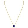 2.90 Carat Fine Quality Tanzanite And Diamond Necklace In 14K Yellow Gold Image-3