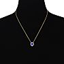 2.90 Carat Fine Quality Tanzanite And Diamond Necklace In 14K Yellow Gold Image-4