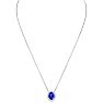 2.90 Carat Fine Quality Tanzanite And Diamond Necklace In 14K White Gold Image-3