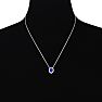 2.90 Carat Fine Quality Tanzanite And Diamond Necklace In 14K White Gold Image-4