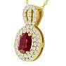 3.50 Carat Fine Quality Ruby And Diamond Necklace In 14K Yellow Gold Image-2