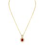 3.50 Carat Fine Quality Ruby And Diamond Necklace In 14K Yellow Gold Image-3