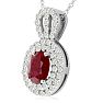 3.50 Carat Fine Quality Ruby And Diamond Necklace In 14K White Gold Image-2