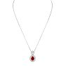 3.50 Carat Fine Quality Ruby And Diamond Necklace In 14K White Gold Image-3