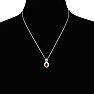3.50 Carat Fine Quality Ruby And Diamond Necklace In 14K White Gold Image-4