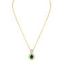 3-1/2 Carat Oval Shape Emerald Necklaces With Diamonds In 14 Karat Yellow Gold, 18 Inch Chain Image-3