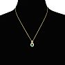 3-1/2 Carat Oval Shape Emerald Necklaces With Diamonds In 14 Karat Yellow Gold, 18 Inch Chain Image-4