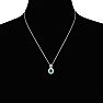 3-1/2 Carat Oval Shape Emerald Necklaces With Diamonds In 14 Karat White Gold, 18 Inch Chain Image-4
