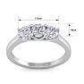 1 Carat Three Diamond Ring In Solid White Gold. Fiery Near Colorless Diamonds. Lowest Price Even On This Beautiful Ring! Image-5