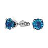Nearly 1 Carat Blue Diamond Stud Earrings In White Gold.  Amazing New Size. Crazy Low Price! Image-1