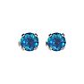 Nearly 1 Carat Blue Diamond Stud Earrings In White Gold.  Amazing New Size. Crazy Low Price! Image-2