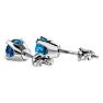 Nearly 1 Carat Blue Diamond Stud Earrings In White Gold.  Amazing New Size. Crazy Low Price! Image-4