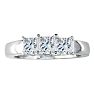 1ct Princess Cut Three Diamond Ring in 14k White Gold, G/H Color VS Clarity Image-1