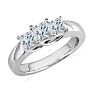1ct Princess Cut Three Diamond Ring in 14k White Gold, G/H Color VS Clarity Image-2