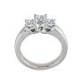 1ct Princess Cut Three Diamond Ring in 14k White Gold, G/H Color VS Clarity Image-3
