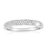 Previously Owned 1/4 Carat Micro Pave Diamond Wedding Band in 14 Karat White Gold, Size 5.5 Image-1