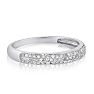 Previously Owned 1/4 Carat Micro Pave Diamond Wedding Band in 14 Karat White Gold, Size 5.5 Image-2