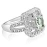 1 1/4 Carat Oval Shape Green amethyst and Diamond Ring In Sterling Silver Image-2