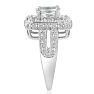 1 1/4 Carat Oval Shape Green amethyst and Diamond Ring In Sterling Silver Image-4