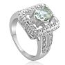1 1/4 Carat Oval Shape Green amethyst and Diamond Ring In Sterling Silver Image-5