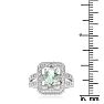 1 1/4 Carat Oval Shape Green amethyst and Diamond Ring In Sterling Silver Image-6