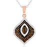 1/2ct Champagne and White Diamond Swirl Necklace In 14 Karat Rose Gold Plated 925 Silver
 Image-1