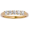 1/2 Carat Five Diamond Wedding Band In Yellow Gold Image-1