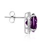 7 Carat Amethyst Halo Stud Earrings in Sterling Silver Image-3