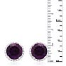 7 Carat Amethyst Halo Stud Earrings in Sterling Silver Image-5