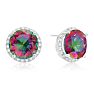7 Carat Mystic Topaz Halo Earrings Image-1