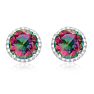 7 Carat Mystic Topaz Halo Earrings Image-2