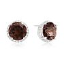 7 Carat Smoky Topaz Halo Stud Earrings In Sterling Silver
 Image-1