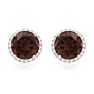 7 Carat Smoky Topaz Halo Stud Earrings In Sterling Silver
 Image-2