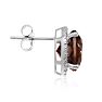 7 Carat Smoky Topaz Halo Stud Earrings In Sterling Silver
 Image-3