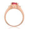 2 1/2 Carat Oval Shape Crystal Ruby and Diamond Ring In 18 Karat Rose Gold Overlay Image-3