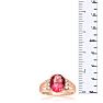 2 1/2 Carat Oval Shape Crystal Ruby and Diamond Ring In 18 Karat Rose Gold Overlay Image-6