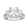 5 Carat Three Stone Created Diamond Engagement Ring Image-1