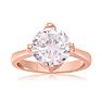 3 Carat Crystal Rotated Prong Engagement Ring, Rose Gold Overlay Image-1