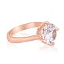 3 Carat Crystal Rotated Prong Engagement Ring, Rose Gold Overlay Image-2