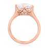 3 Carat Crystal Rotated Prong Engagement Ring, Rose Gold Overlay Image-3