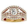 2 Carat Halo Diamond Engagement Ring in 14 Karat Yellow Gold Image-1